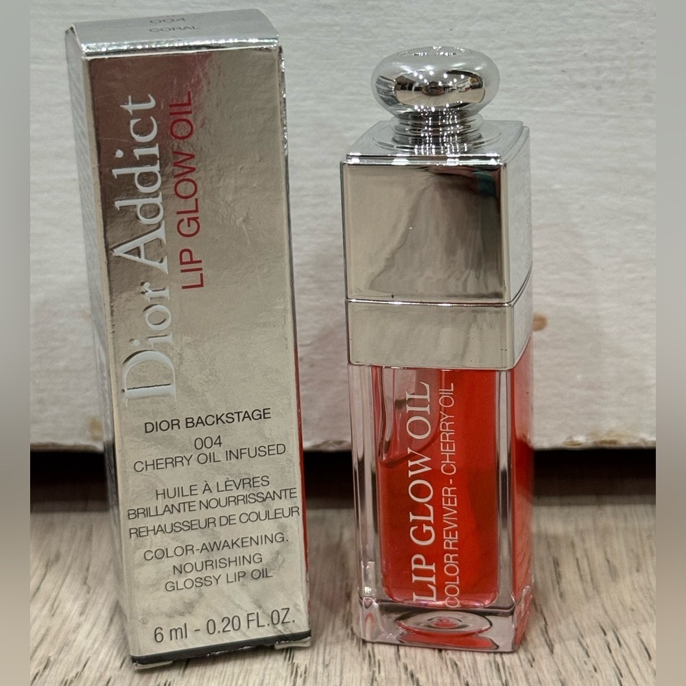 DIOR Addict Lip Glow Cherry Infused Oil 004 Coral 0.20oz / 6ml Limited Edt NIB
